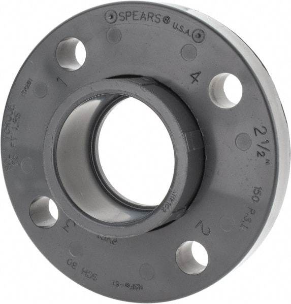 Value Collection - 2-1/2" Pipe, 7" OD, PVC Socket Pipe Flange - Schedule 80, Gray - Apex Tool & Supply
