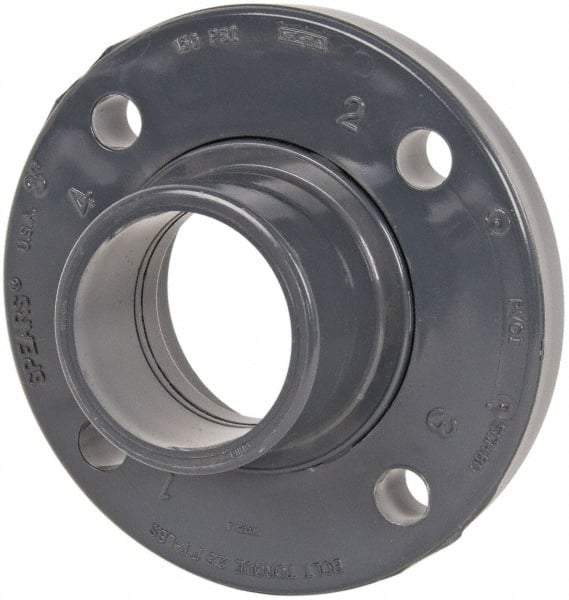 Value Collection - 3" Pipe, 7-1/2" OD, PVC Spigot Pipe Flange - Schedule 80, Gray - Apex Tool & Supply
