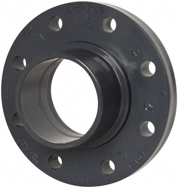 Value Collection - 4" Pipe, 9" OD, PVC Spigot Pipe Flange - Schedule 80, Gray - Apex Tool & Supply