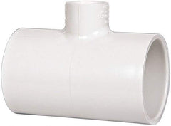 Value Collection - 1-1/2 x 1-1/2 x 1/2" PVC Plastic Pipe Reducing Tee - Schedule 40, All Slip End Connections - Apex Tool & Supply