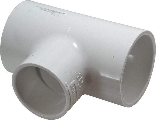 Value Collection - 2 x 2 x 1-1/2" PVC Plastic Pipe Reducing Tee - Schedule 40, All Slip End Connections - Apex Tool & Supply