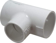Value Collection - 2 x 2 x 1-1/2" PVC Plastic Pipe Reducing Tee - Schedule 40, All Slip End Connections - Apex Tool & Supply