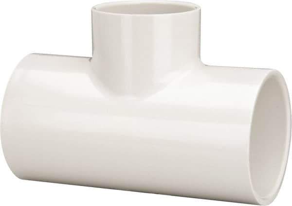 Value Collection - 2-1/2 x 2-1/2 x 2" PVC Plastic Pipe Reducing Tee - Schedule 40, All Slip End Connections - Apex Tool & Supply