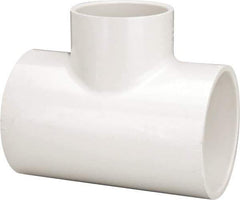 Value Collection - 4 x 4 x 3" PVC Plastic Pipe Reducing Tee - Schedule 40, All Slip End Connections - Apex Tool & Supply