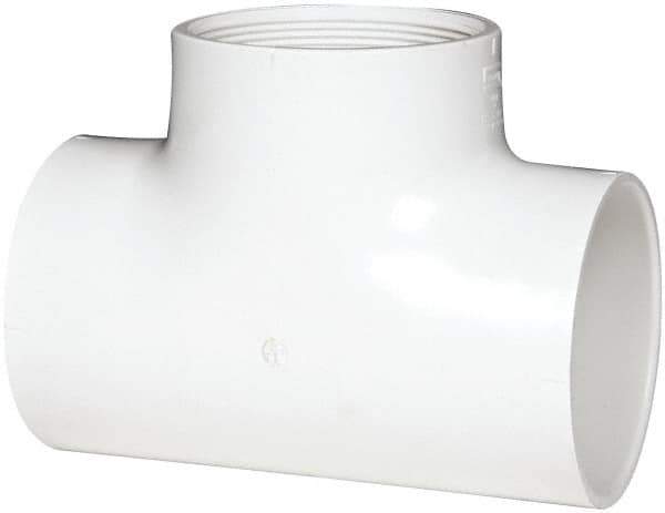 Value Collection - 4" PVC Plastic Pipe Tee - Schedule 40, Slip x FIPT End Connections - Apex Tool & Supply
