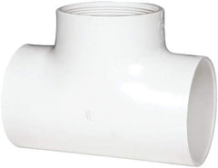 Value Collection - 4" PVC Plastic Pipe Tee - Schedule 40, Slip x FIPT End Connections - Apex Tool & Supply