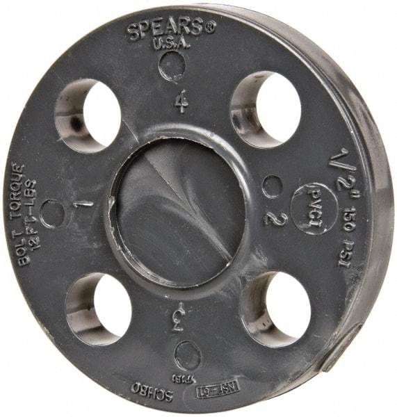 Value Collection - 1/2" Pipe, 3-1/2" OD, PVC Blind Pipe Flange - Schedule 80, Gray - Apex Tool & Supply