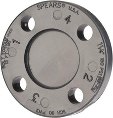 Value Collection - 1-1/4" Pipe, 4-5/8" OD, PVC Blind Pipe Flange - Schedule 80, Gray - Apex Tool & Supply