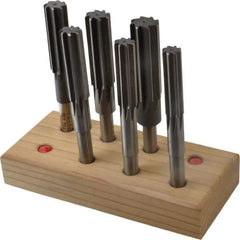Made in USA - 5/8" to 1", Chucking Reamer Set - Straight Flute, Right Hand Cut, 6 Pieces - Apex Tool & Supply