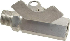 Midwest Control - 3/8" Pipe, Reduced Port, Stainless Steel Miniature Ball Valve - 2 Piece, Inline - Two Way Flow, MNPT x FNPT Ends, Butterfly Handle, 1,000 WOG, 150 WSP - Apex Tool & Supply