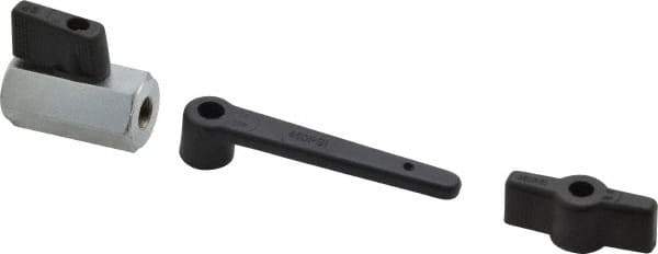 Midwest Control - 1/8" Pipe, Full Port, Brass Miniature Ball Valve - 1 Piece, Inline - Two Way Flow, FNPT x FNPT Ends, Wedge Handle, 450 WOG - Apex Tool & Supply