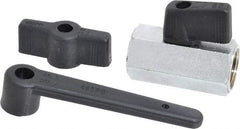 Midwest Control - 3/8" Pipe, Standard Port, Brass Miniature Ball Valve - 1 Piece, Inline - Two Way Flow, FNPT x FNPT Ends, Wedge Handle, 450 WOG - Apex Tool & Supply