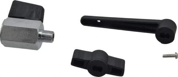 Midwest Control - 1/8" Pipe, Full Port, Brass Miniature Ball Valve - 1 Piece, Inline - Two Way Flow, MNPT x FNPT Ends, Wedge Handle, 450 WOG - Apex Tool & Supply