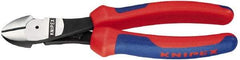 Knipex - 8" OAL, 1/8" Capacity, 1" Jaw Length x 1" Jaw Width, Diagonal Cutter Pliers - Oval Head, Ergo Two Component Handles - Apex Tool & Supply