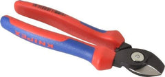 Knipex - 6-1/2" OAL, 12 AWG Capacity, Cable Cutter - 5/8" Jaw Length x 1" Jaw Width, Oval Head, Ergo Dual Component Handle - Apex Tool & Supply