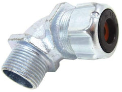 Thomas & Betts - 1/8 to 1/4" Cable Capacity, Liquidtight, Elbow Strain Relief Cord Grip - 3/4 NPT Thread, Iron - Apex Tool & Supply