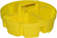 Bucket Boss - 4 Pocket Yellow Plastic Bucket Organizer - 10-1/2" Wide x 10-1/4" Deep x 4" High - Apex Tool & Supply
