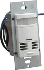 Leviton - 2,400 Square Ft. Coverage, Infrared and Ultrasonic Occupancy Sensor Wall Switch - 800 at 120 V Incandescent, 1,200 at 120 V and 2,700 at 277 V Fluorescent, 120 to 277 VAC, White - Apex Tool & Supply