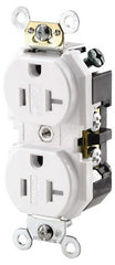 Leviton - 125 VAC 20A NEMA 5-20R Specification Grade White Straight Blade Duplex Receptacle - Apex Tool & Supply