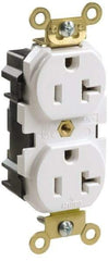 Leviton - 125 VAC, 15 Amp, 5-15R NEMA Configuration, Ivory, Industrial Grade, Self Grounding Duplex Receptacle - 1 Phase, 2 Poles, 3 Wire, Flush Mount, Impact and Tamper Resistant - Apex Tool & Supply