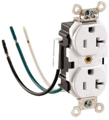 Leviton - 125 VAC, 15 Amp, 5-15R NEMA Configuration, Gray, Hospital Grade, Self Grounding Duplex Receptacle - 1 Phase, 2 Poles, 3 Wire, Flush Mount, Impact and Tamper Resistant - Apex Tool & Supply