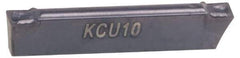 Kennametal - 1005A4G GUP Grade KCU10, 10.05mm Cutting Width Carbide Grooving Insert - 6mm Max Depth of Cut, Neutral, 0.8mm Corner Radius, AlTiN Finish - Apex Tool & Supply