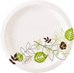 Dixie - Pathways Soak-Proof Shield Mediumweight Paper Plates, 6 7/8" - Green, Burgundy - Apex Tool & Supply