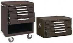 Kennedy - 5 Drawer, 2 Piece, Brown Steel Roller Cabinet Combo - Apex Tool & Supply