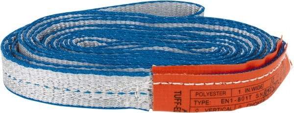 Lift-All - 10' Long x 1" Wide, 3,200 Lb Vertical Capacity, 1 Ply, Nylon Web Sling - 2,500 Lb Choker Capacity - Apex Tool & Supply