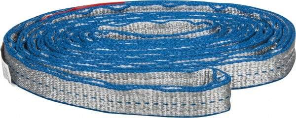 Lift-All - 8' Long x 1" Wide, 6,200 Lb Vertical Capacity, 2 Ply, Nylon Web Sling - 4,900 Lb Choker Capacity - Apex Tool & Supply