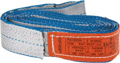 Lift-All - 8' Long x 2" Wide, 6,400 Lb Vertical Capacity, 1 Ply, Nylon Web Sling - 5,000 Lb Choker Capacity - Apex Tool & Supply