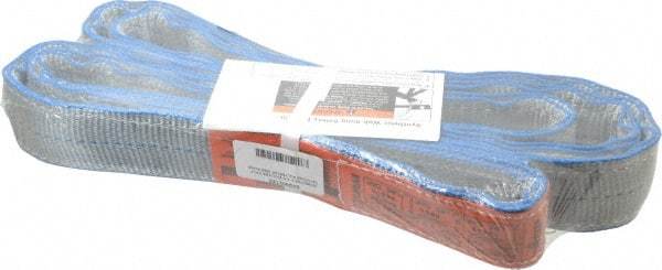 Lift-All - 5' Long x 2" Wide, 12,400 Lb Vertical Capacity, 2 Ply, Nylon Web Sling - 9,900 Lb Choker Capacity - Apex Tool & Supply
