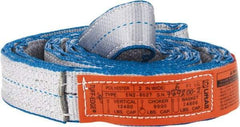 Lift-All - 6' Long x 2" Wide, 12,400 Lb Vertical Capacity, 2 Ply, Polyester Web Sling - 9,900 Lb Choker Capacity - Apex Tool & Supply