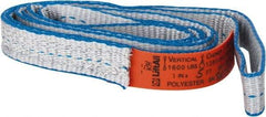 Lift-All - 5' Long x 1" Wide, 1,600 Lb Vertical Capacity, 1 Ply, Polyester Web Sling - 1,250 Lb Choker Capacity - Apex Tool & Supply