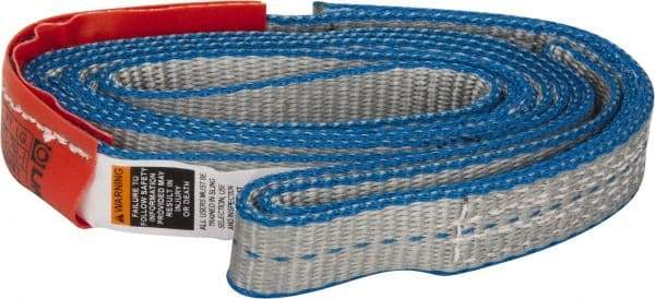 Lift-All - 7' Long x 1" Wide, 1,600 Lb Vertical Capacity, 1 Ply, Polyester Web Sling - 1,250 Lb Choker Capacity - Apex Tool & Supply