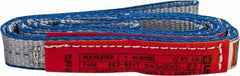 Lift-All - 4' Long x 1" Wide, 3,200 Lb Vertical Capacity, 2 Ply, Polyester Web Sling - 2,500 Lb Choker Capacity - Apex Tool & Supply