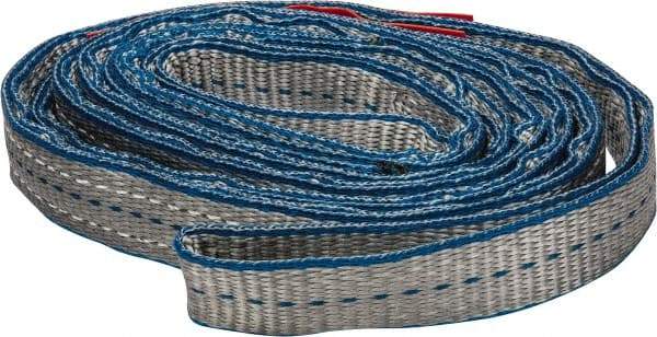 Lift-All - 9' Long x 1" Wide, 3,200 Lb Vertical Capacity, 2 Ply, Polyester Web Sling - 2,500 Lb Choker Capacity - Apex Tool & Supply