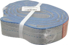 Lift-All - 7' Long x 2" Wide, 6,400 Lb Vertical Capacity, 2 Ply, Polyester Web Sling - 5,000 Lb Choker Capacity - Apex Tool & Supply