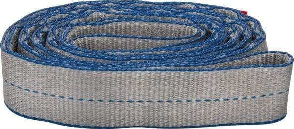 Lift-All - 8' Long x 2" Wide, 6,400 Lb Vertical Capacity, 2 Ply, Polyester Web Sling - 5,000 Lb Choker Capacity - Apex Tool & Supply