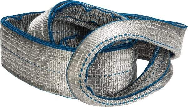 Lift-All - 4' Long x 3" Wide, 8,600 Lb Vertical Capacity, 2 Ply, Polyester Web Sling - 6,900 Lb Choker Capacity - Apex Tool & Supply