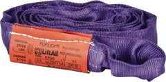 Lift-All - 4' Long x 1" Wide, 2,600 Lb Vertical Capacity, Polyester Web Sling - 2,100 Lb Choker Capacity, 5/8" Diam Chain, Purple - Apex Tool & Supply