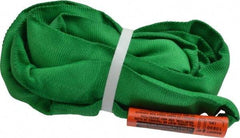 Lift-All - 5' Long x 1-3/8" Wide, Polyester Web Sling - 4,200 Lb Choker Capacity, 7/8" Diam Chain, Green - Apex Tool & Supply