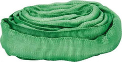 Lift-All - 6' Long x 1-3/8" Wide, 5,300 Lb Vertical Capacity, Polyester Web Sling - 4,200 Lb Choker Capacity, 7/8" Diam Chain, Green - Apex Tool & Supply