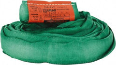 Lift-All - 7' Long x 1-3/8" Wide, Polyester Web Sling - 4,200 Lb Choker Capacity, 7/8" Diam Chain, Green - Apex Tool & Supply