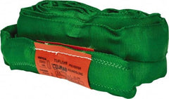Lift-All - 10' Long x 1-3/8" Wide, Polyester Web Sling - 4,200 Lb Choker Capacity, 7/8" Diam Chain, Green - Apex Tool & Supply