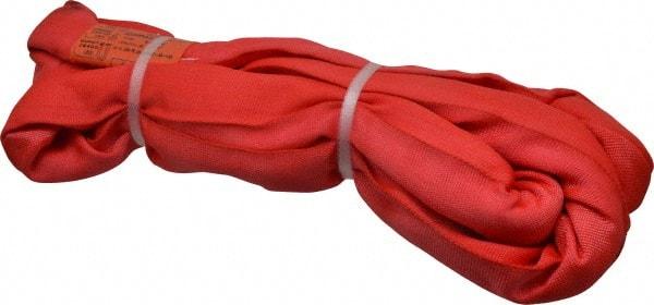 Lift-All - 6' Long x 2" Wide, Polyester Web Sling - 10,600 Lb Choker Capacity, 1-3/8" Diam Chain, Red - Apex Tool & Supply