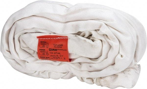Lift-All - 10' Long x 2-1/8" Wide, Polyester Web Sling - 13,400 Lb Choker Capacity, 1-3/8" Diam Chain, White - Apex Tool & Supply