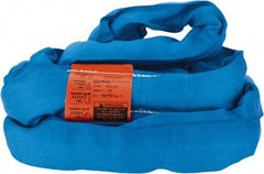 Lift-All - 10' Long x 2-5/8" Wide, Polyester Web Sling - 17,000 Lb Choker Capacity, 1-3/4" Diam Chain, Blue - Apex Tool & Supply