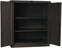 Hallowell - 2 Shelf Locking Storage Cabinet - Steel, 36" Wide x 21" Deep x 42" High, Gray - Apex Tool & Supply