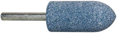 Tru-Maxx - 7/8" Head Diam x 2" Thickness, A11, Pointed Tree End, Aluminum Oxide Mounted Point - Blue, Medium Grade, 60 Grit, 25,420 RPM - Apex Tool & Supply